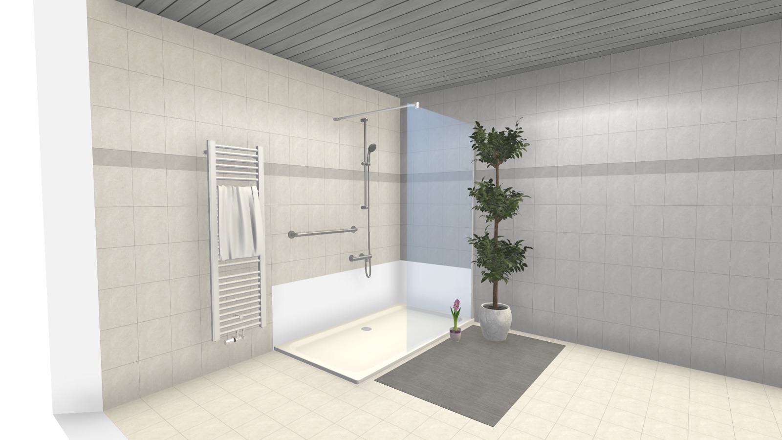 Bad nach dem Umbau mit begehbarer Dusche