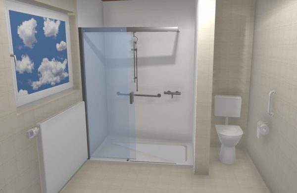 3D-Planung Komplette Bad-Modernisierung mit Dekorrückwand
